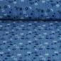 Preview: Musselin Double Gauze blaue weiße Blümchen auf jeansblau